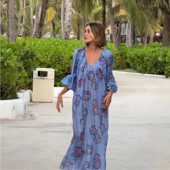 ZARA PRINTED 100% RAMIE TUNIC DRESS - Picture 9 of 16